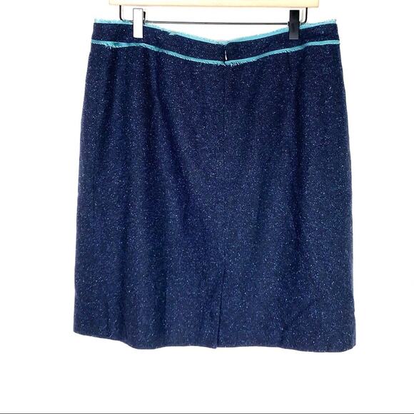 Tristan & Iseut wool blend navy blue mini pencil skirt size 14 - Picture 6 of 6